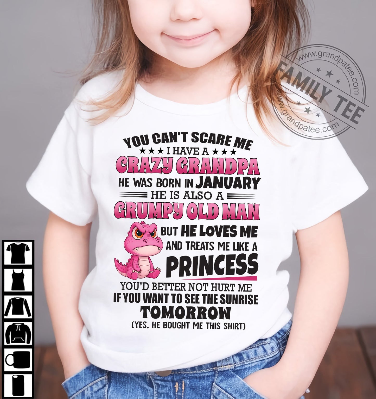 YOU CAN’T SCARE ME I HAVE A CRAZY GRANDPA - GIFT FOR GRANDSON AND GRANDDAUGHTER FROM GRANDPA - XUAN01 (SKU09-105-01)