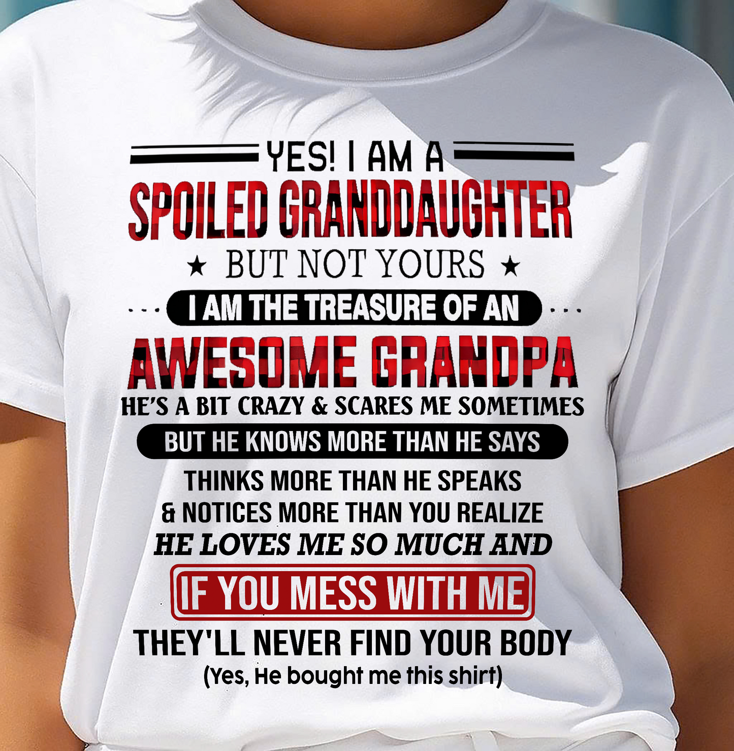 YES! I'M A SPOILED GRANDDAUGHTER - GIFT FROM GRANDPA - tracy00 (SKU26T-01317-00)