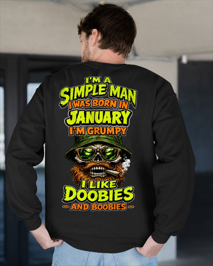 JANUARY - I'M A SIMPLE MAN - Birthday T-Shirt For MAN - TRACY01 (SKU2608-393-01)