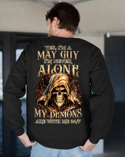 MAY - NEVER ALONE MY DEMONS ARE WITH ME T-Shirt For MAN - TRACY05 (SKU2606-159-05)