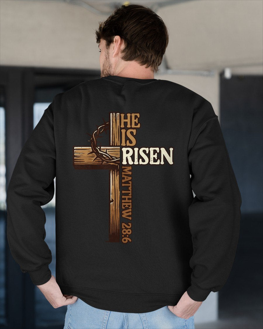 Easter Cross He is Risen Jesus Christian Men Women Kid Youth T-Shirt For MAN - TRACY00 (SKU-TRAN-180502)