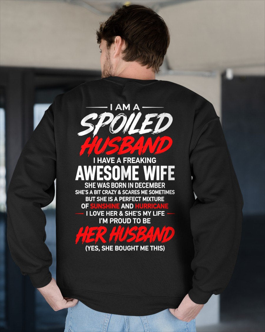 DECEMBER - SPOILED HUSBAND T-Shirt - Special gift for your boyfriend - From WIFE - TRACY12 (SKU2609-29-12)