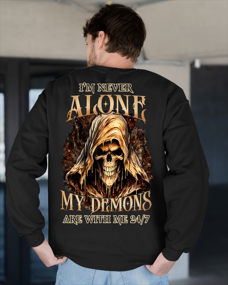 NEVER ALONE MY DEMONS ARE WITH ME T-Shirt For MAN - TRACY00 (SKU2606-159-00)