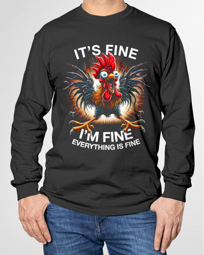 Funny Graphic Tee It's Fine I'm Fine Weird Crazy Chicken T-Shirt For MAN - TRACY00 (SKU-TRAN-160505)