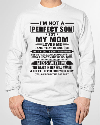 "I'M NOT A PERFECT SON BUT MY MOM LOVES ME" - Birthday Gift From January Mom / Woman - XUAN00 (SKU10-147-00)