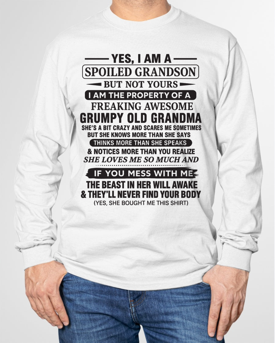 Yes I’m A Stubborn Grandson T-Shirt – Birthday Gift From Grandma / Woman - tracy00 (SKU10-171-00)