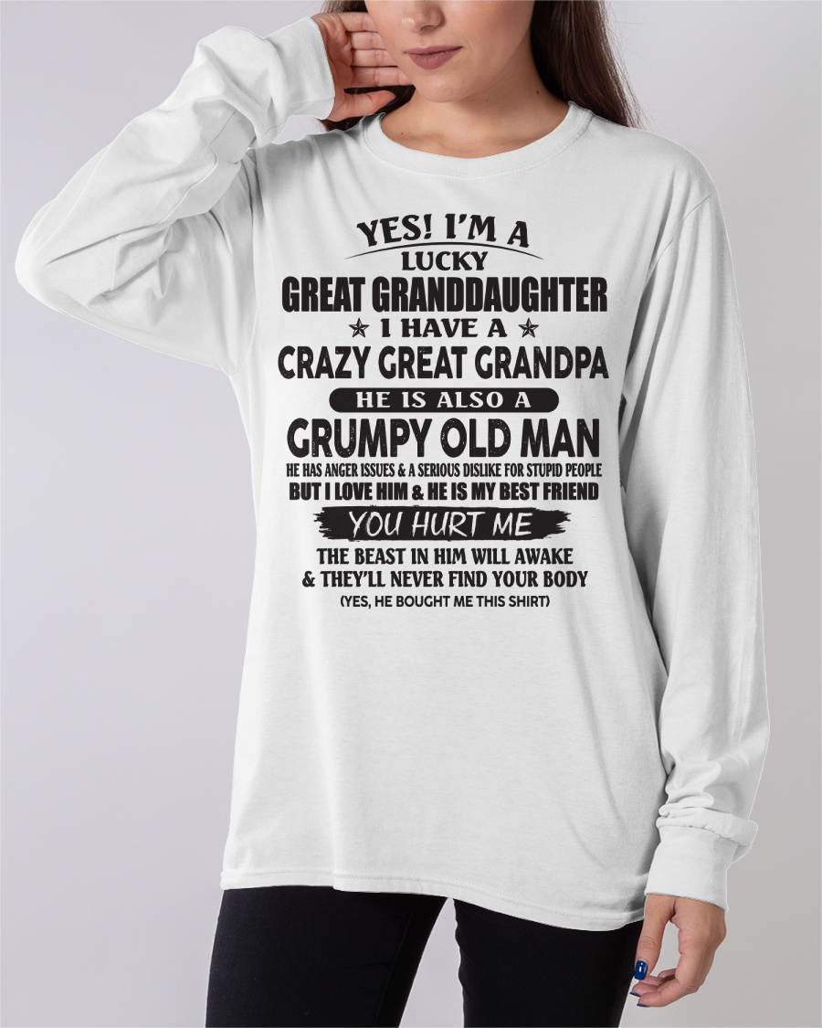 LUCKY GREAT GRANDDAUGHTER OF CRAZY GREAT GRANDPA - PERFECT GIFT FROM GREAT GRANDPA - tracy00 (SKU12-287-00)