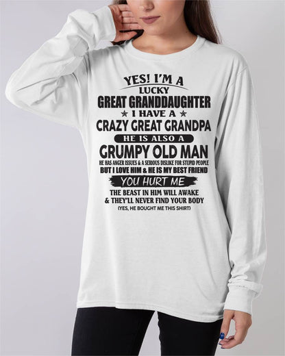 LUCKY GREAT GRANDDAUGHTER OF CRAZY GREAT GRANDPA - PERFECT GIFT FROM GREAT GRANDPA - tracy00 (SKU12-287-00)