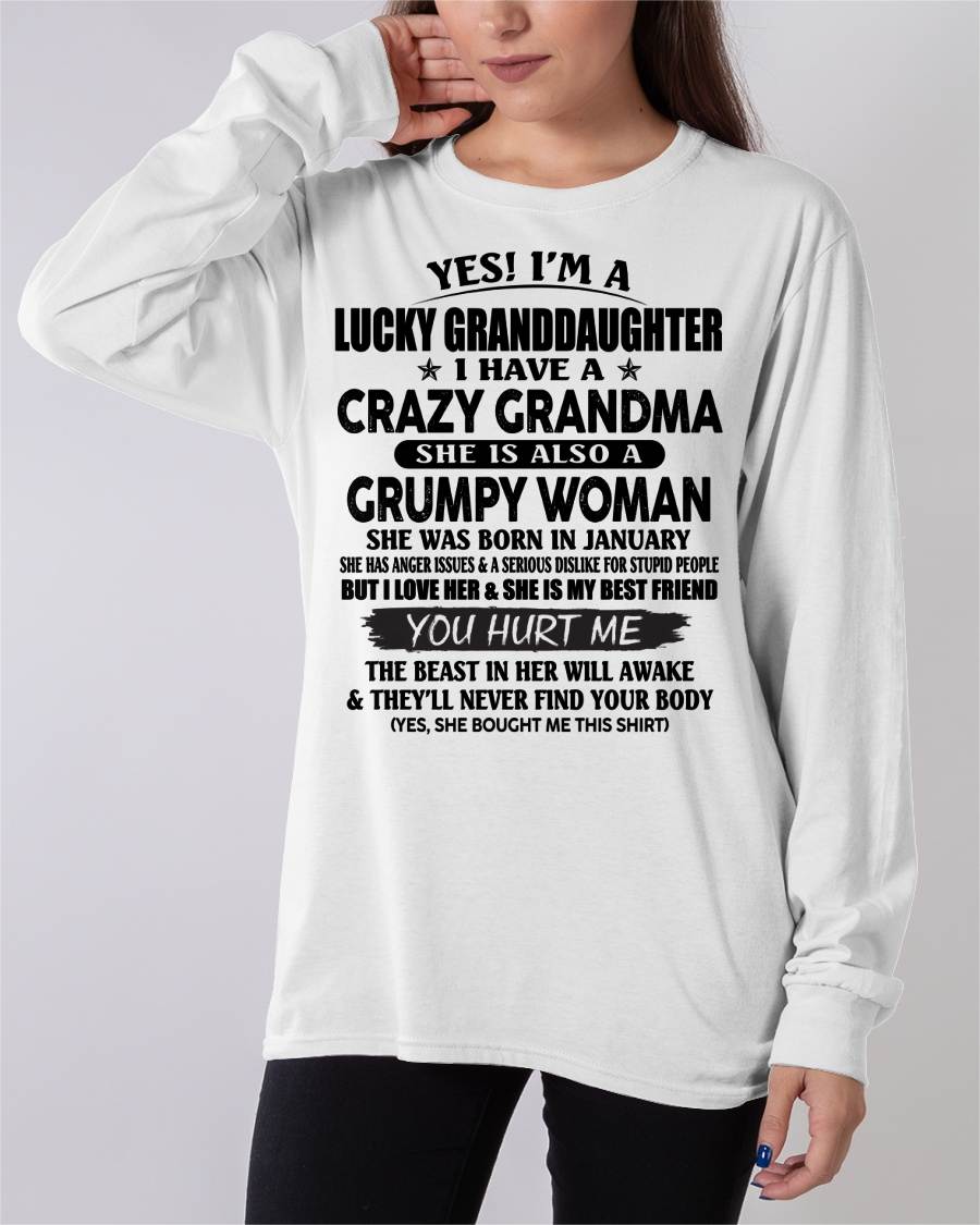 JANUARY - LUCKY GRANDDAUGHTER OF CRAZY GRANDMA - PERFECT GIFT FROM GRANDMA - tracy01 (SKU12-146-01)