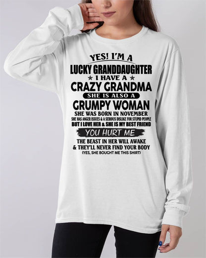 NOVEMBER - LUCKY GRANDDAUGHTER OF CRAZY GRANDMA - PERFECT GIFT FROM GRANDMA - tracy11 (SKU12-146-11)