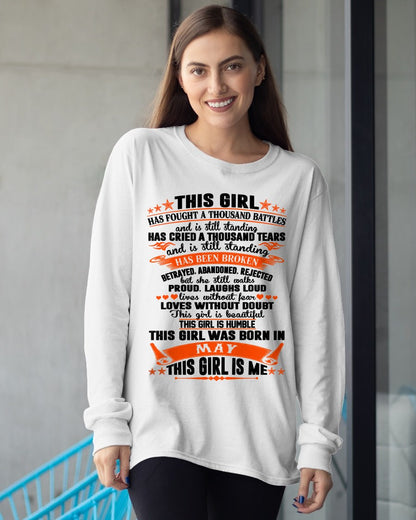 MAY - HAS FOUGHT A THOUSAND BATTLES T-Shirt For WOMAN - TRACY05 (SKU2607-265-05)