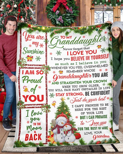 BLANKET FOR GRANDDAUGHTER – COMFORT & WARMTH CHRISTMAS GIFT FROM GRANDMA Sherpa Fleece Quilt Blanket
