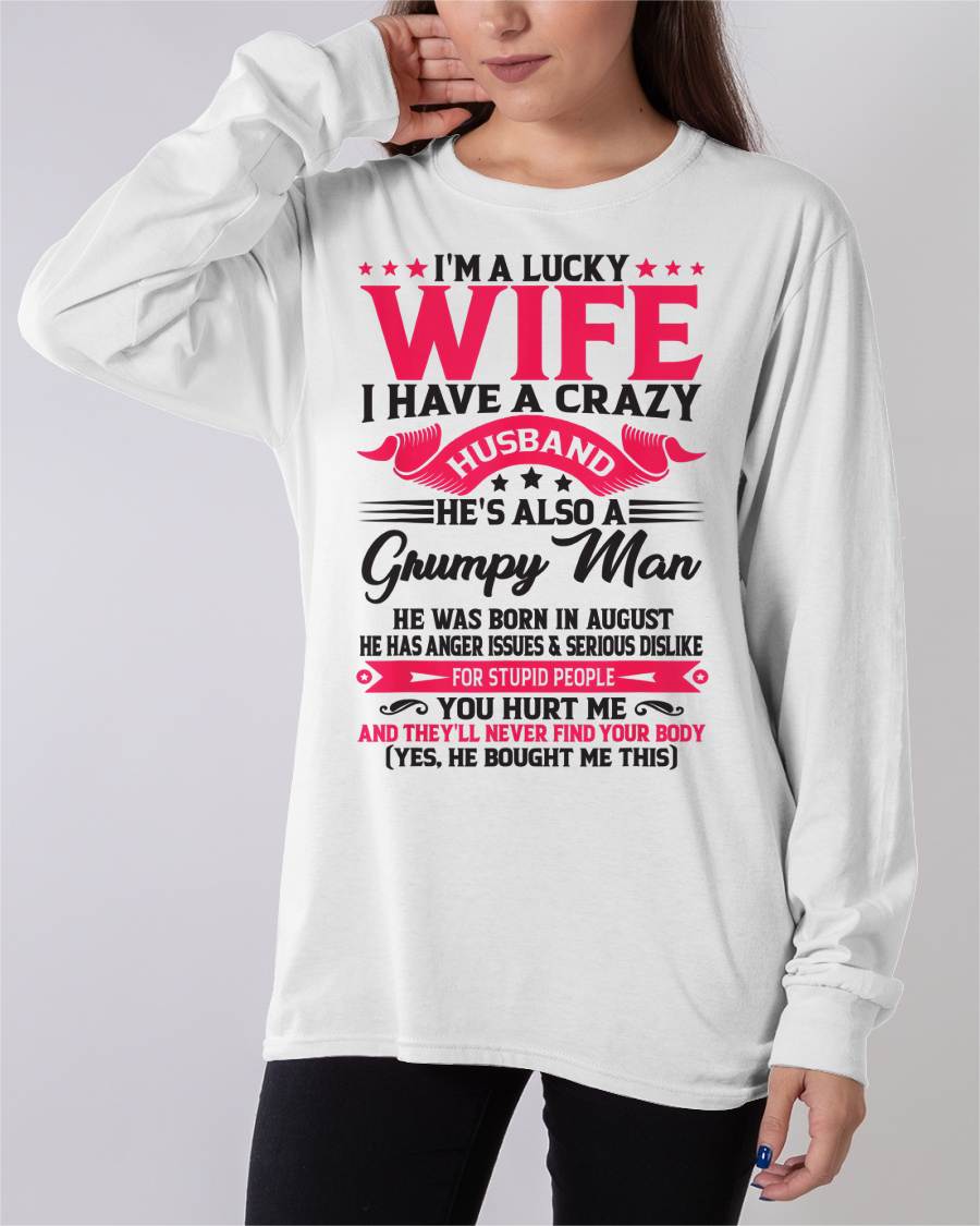 AUGUST - TO MY WIFE - I'M A LUCKY WIFE - GIFT FROM HUSBAND - tracy08 (SKU10-136-08)