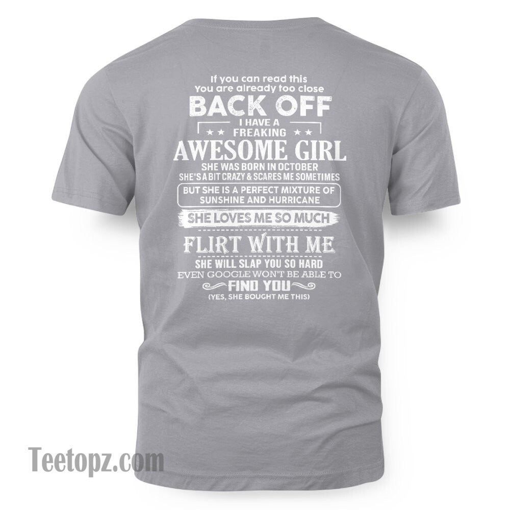 October ��� Awesome Girlfriend Born In October ��� Special gift for your Boyfriend ��� From Wife tracy10 (SKU06-17-10)