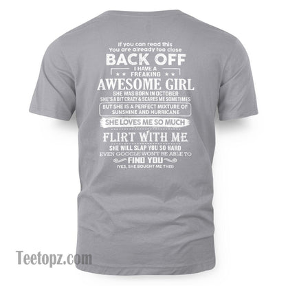 October ��� Awesome Girlfriend Born In October ��� Special gift for your Boyfriend ��� From Wife tracy10 (SKU06-17-10)