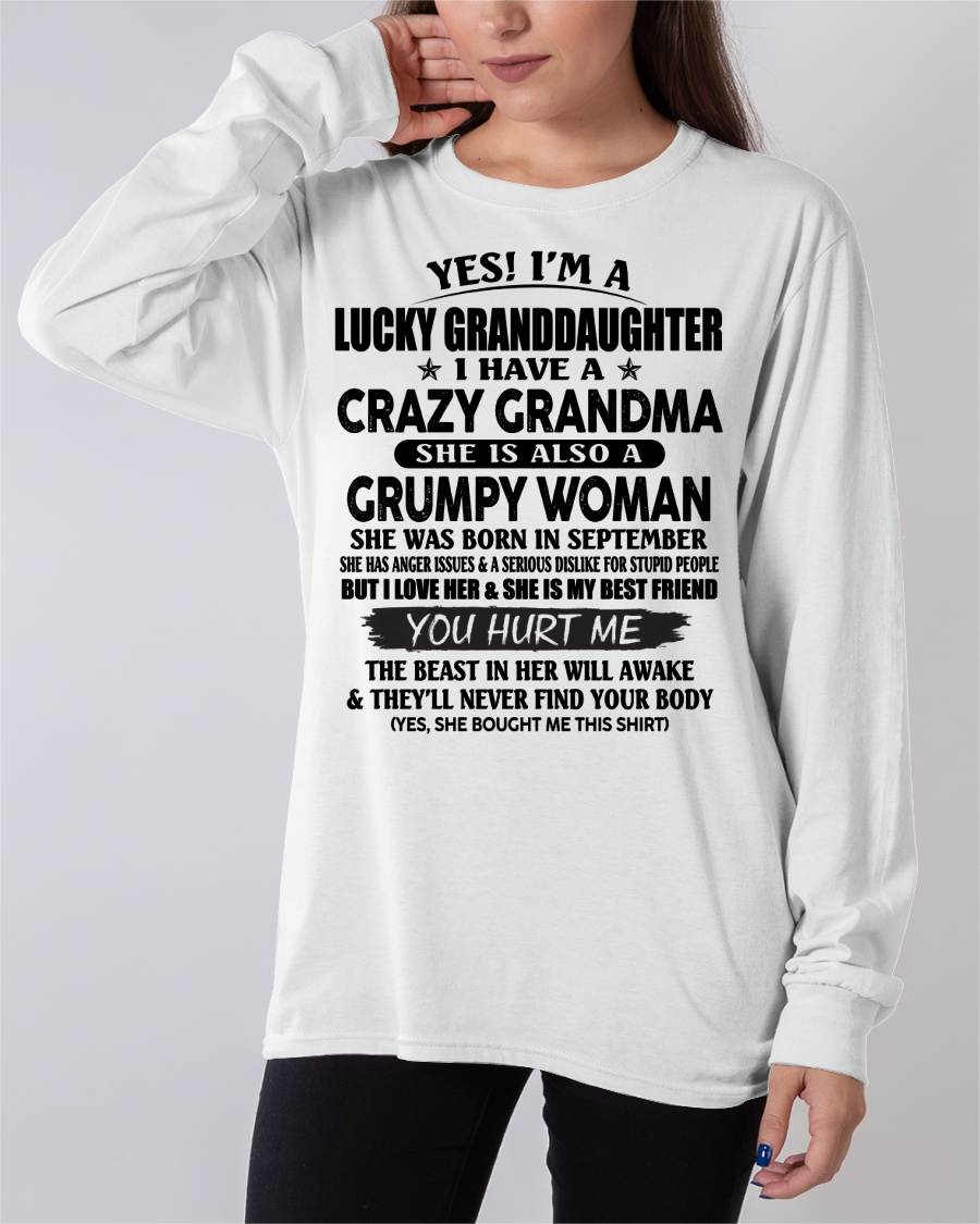 SEPTEMBER - LUCKY GRANDDAUGHTER OF CRAZY GRANDMA - PERFECT GIFT FROM GRANDMA - tracy09 (SKU12-146-09)