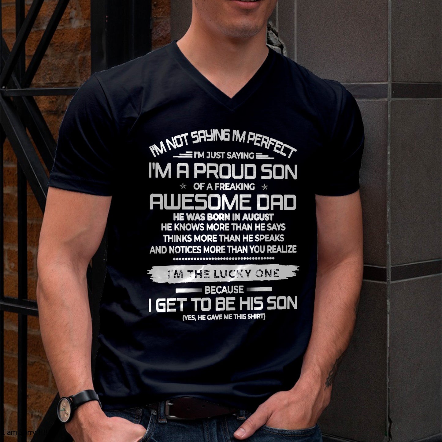 AUGUST - I'm not saying I'm perfect T-shirt From DAD - TRACY08 (SKU2605-284-08)