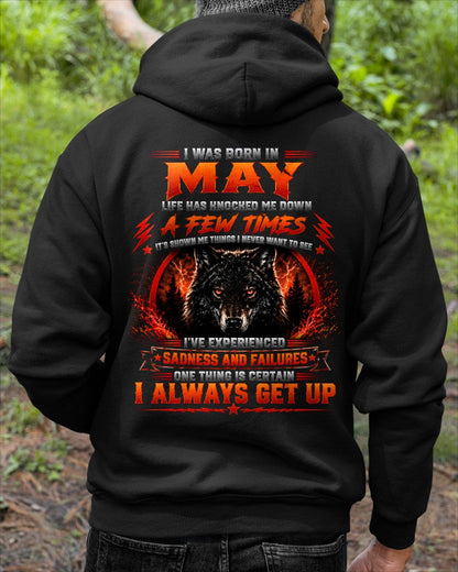 MAY - I ALWAYS GET UP - Birthday T-Shirt For MAN - TRACY05 (SKU2608-621-05)