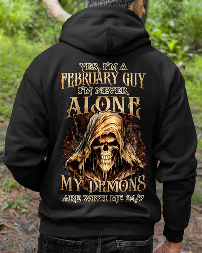 FEBRUARY - NEVER ALONE MY DEMONS ARE WITH ME T-Shirt For MAN - TRACY02 (SKU2606-159-02)