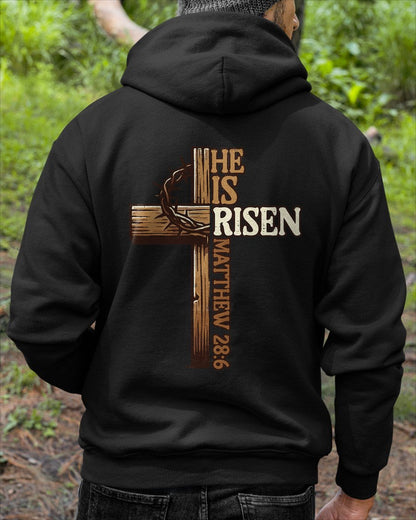 Easter Cross He is Risen Jesus Christian Men Women Kid Youth T-Shirt For MAN - TRACY00 (SKU-TRAN-180502)