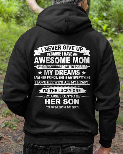 "I NEVER GIVE UP" T-shirt From MOM - TRACY00 (SKU2606-300-00)