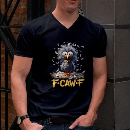 F-Caw-F Messy Bird Shocked Face Feather Chaos Cartoon Humor T-Shirt For MAN - TRACY00 (SKU-TRAN-160504)