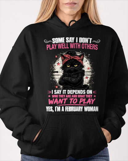 FEBRUARY - DEPENDS ON WANTS TO PLAY T-Shirt For WOMAN - TRACY02 (SKU2606-114-02)