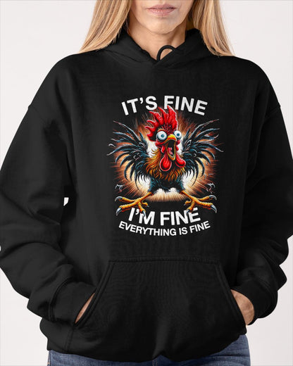 Funny Graphic Tee It's Fine I'm Fine Weird Crazy Chicken T-Shirt For WOMAN - TRACY00 (SKU-TRAN-160505)