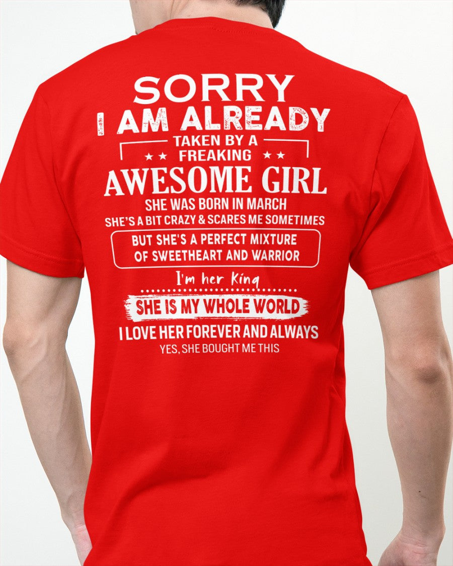 March - Awesome girl - Perfect gift for your boyfriend - (SKU04-86-03) - From Wife tracy03