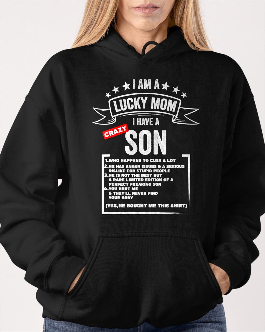 Mother's Day I am a lucky mom i have a crazy son Mom Son T-Shirt From SON - TRACY00 (SKU-TRAN-120513)