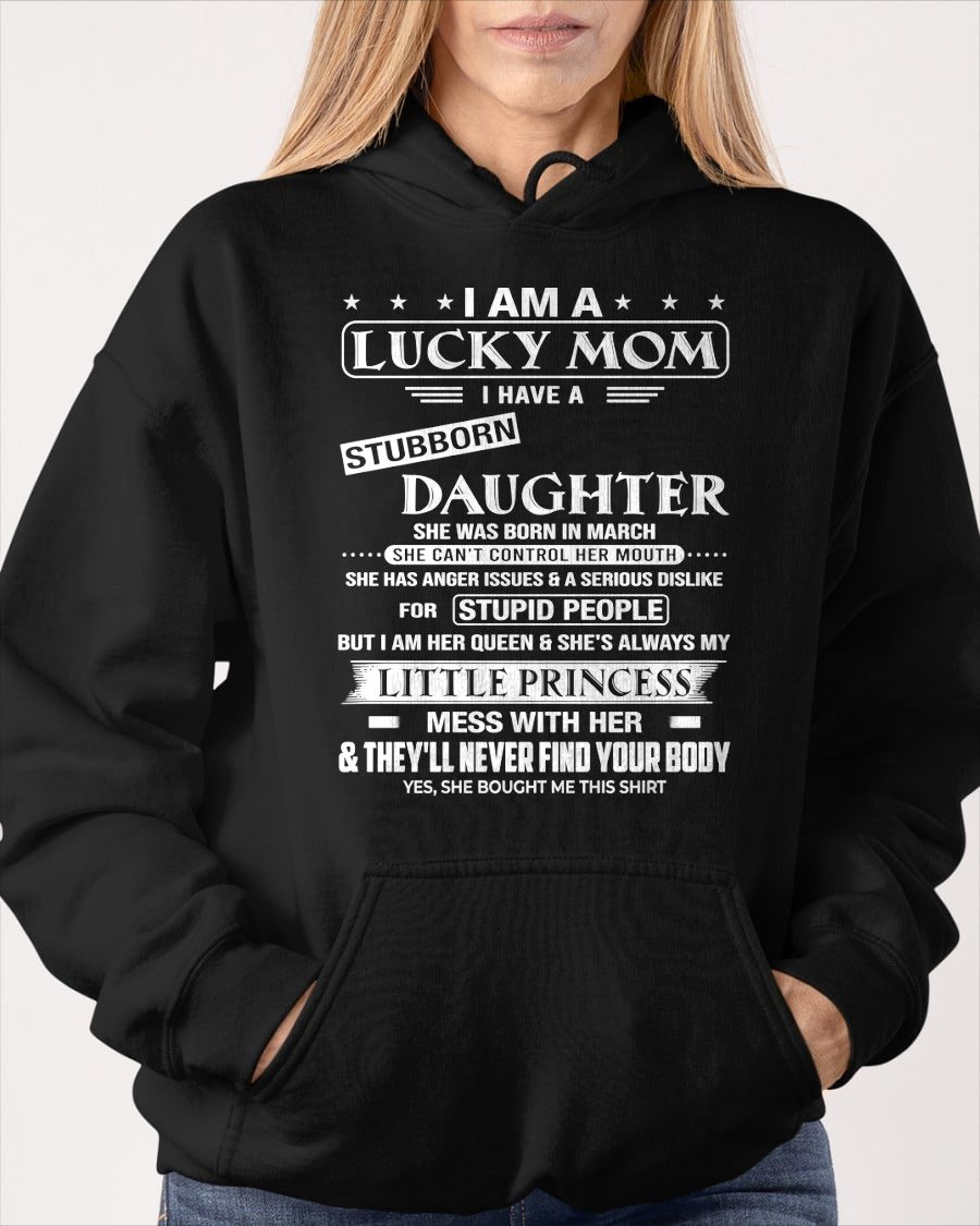 MARCH - AS A LUCKY MOM T-Shirt From DAUGHTER - TRACY03 (SKU2603-175-03)