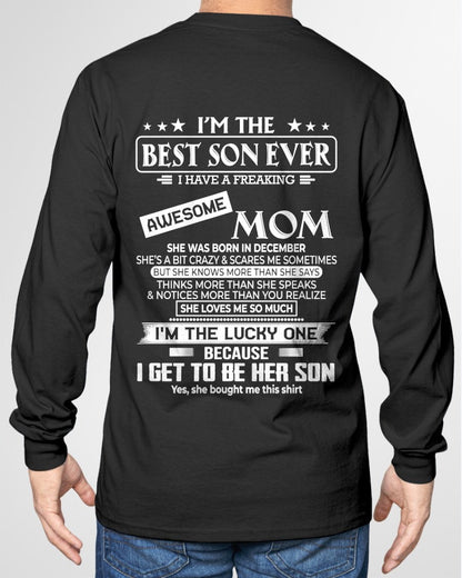 DECEMBER - I'm a best son ever T-shirt From MOM - TRACY12 (SKU2605-232-12)