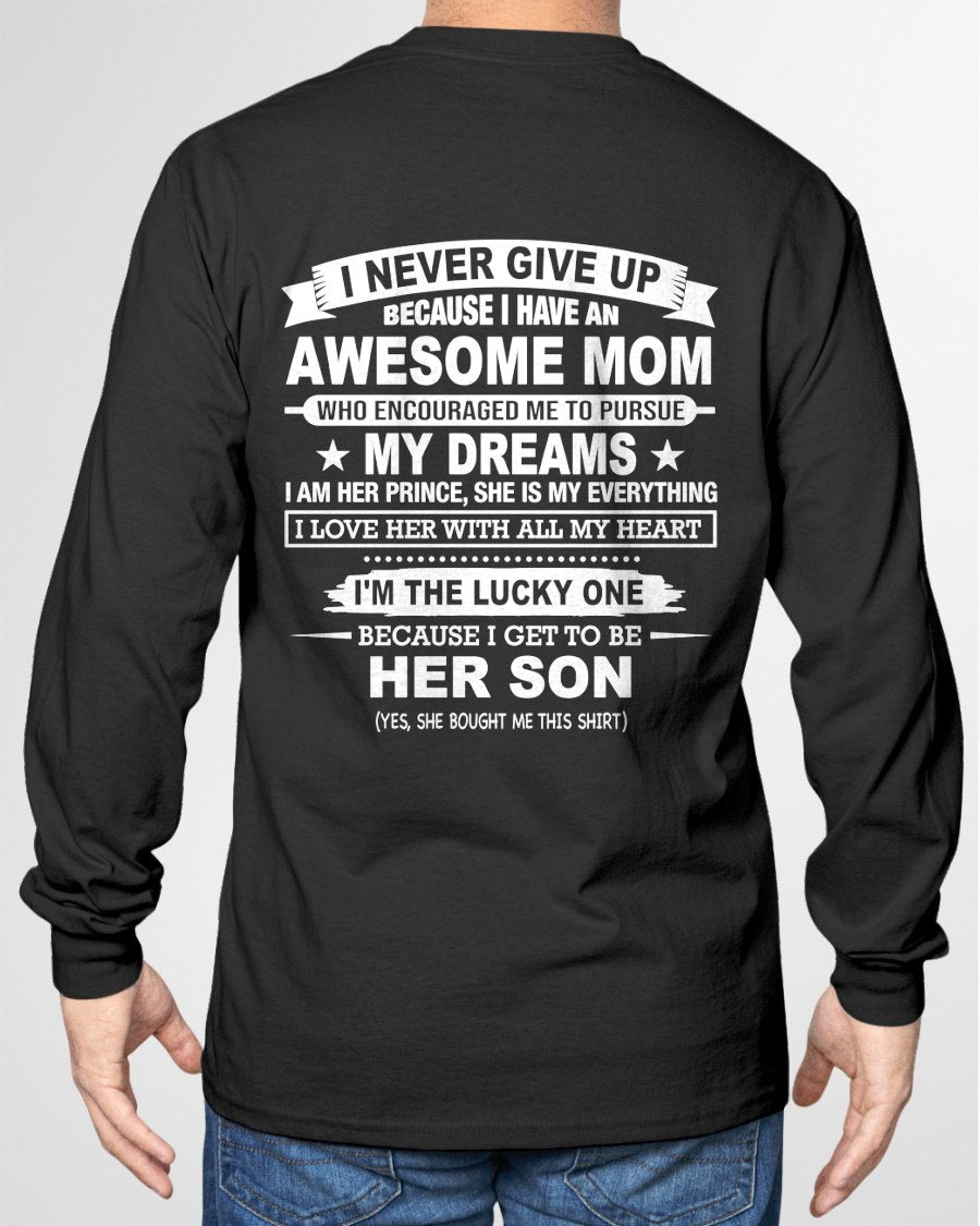 "I NEVER GIVE UP" T-shirt From MOM - TRACY00 (SKU2606-300-00)