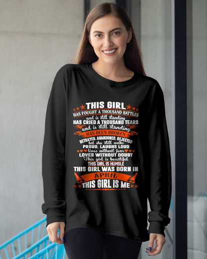 APRIL - HAS FOUGHT A THOUSAND BATTLES T-Shirt For WOMAN - TRACY04 (SKU2605-320-04)