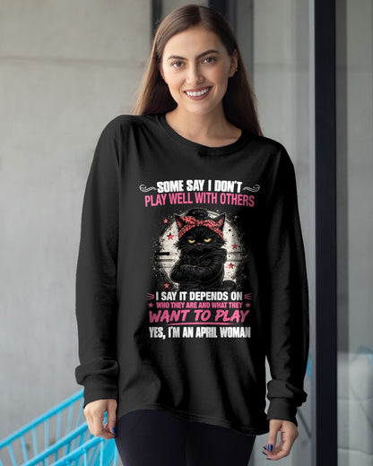 APRIL - DEPENDS ON WANTS TO PLAY T-Shirt For WOMAN - TRACY04 (SKU2606-114-04)