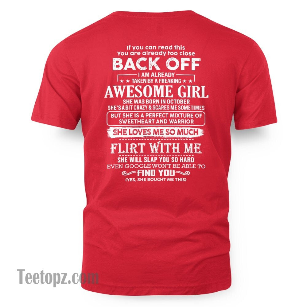 October ��� Awesome Girlfriend Born In October ��� Special gift for your Boyfriend ��� From Wife tracy10 (SKU06-25-10)