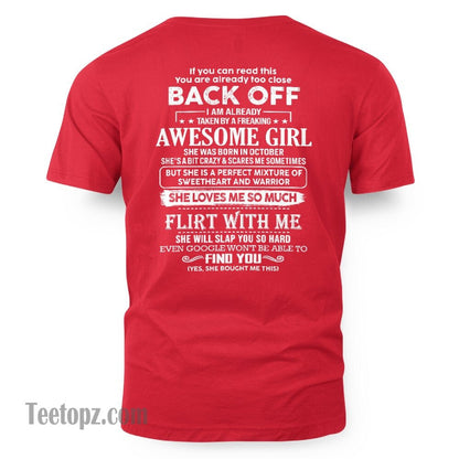 October ��� Awesome Girlfriend Born In October ��� Special gift for your Boyfriend ��� From Wife tracy10 (SKU06-25-10)