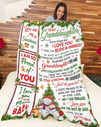 BLANKET FOR GRANDDAUGHTER – COMFORT & WARMTH CHRISTMAS GIFT FROM GRANDMA Sherpa Fleece Quilt Blanket