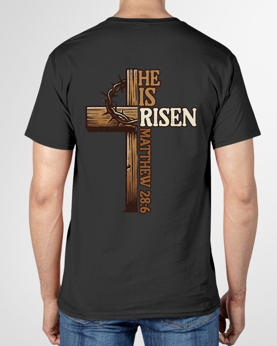 Easter Cross He is Risen Jesus Christian Men Women Kid Youth T-Shirt For MAN - TRACY00 (SKU-TRAN-180502)