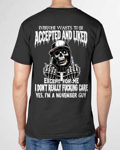NOVEMBER - "I DON'T REALLY FUCKING CARE" T-shirt For MAN - TRACY11 (SKU2606-268-11)