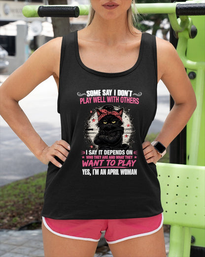 APRIL - DEPENDS ON WANTS TO PLAY T-Shirt For WOMAN - TRACY04 (SKU2606-114-04)