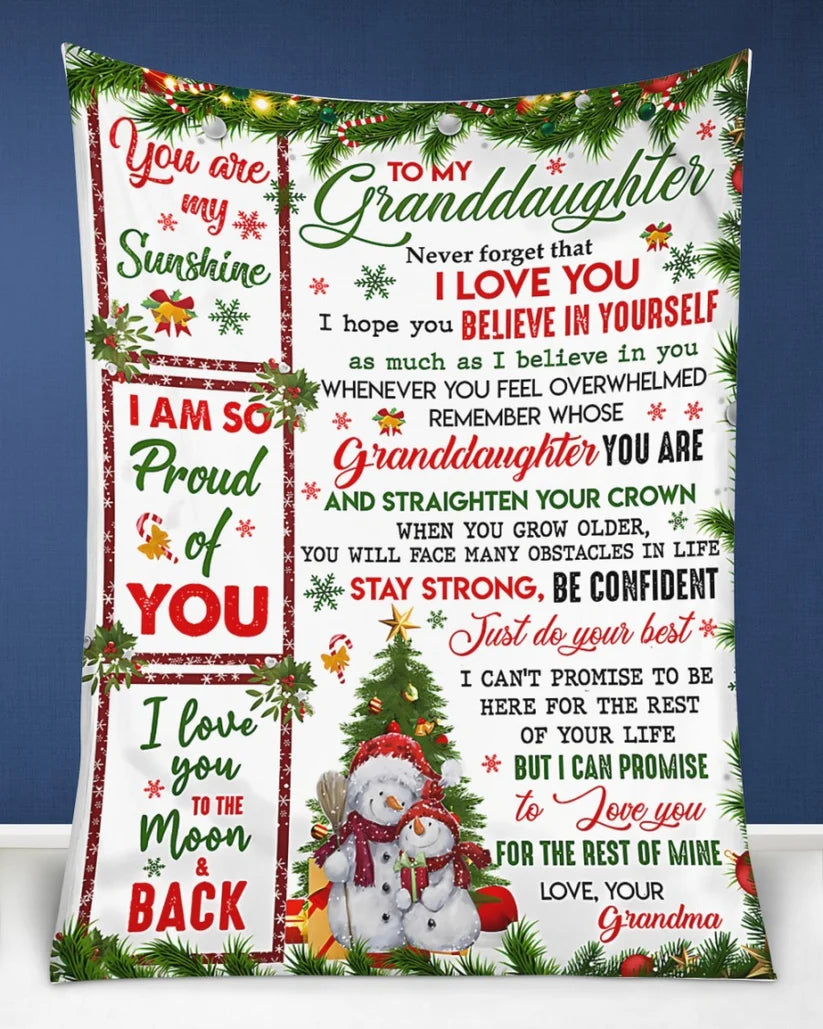 BLANKET FOR GRANDDAUGHTER – COMFORT & WARMTH CHRISTMAS GIFT FROM GRANDMA Sherpa Fleece Quilt Blanket