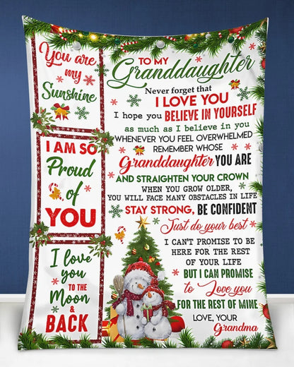 BLANKET FOR GRANDDAUGHTER – COMFORT & WARMTH CHRISTMAS GIFT FROM GRANDMA Sherpa Fleece Quilt Blanket