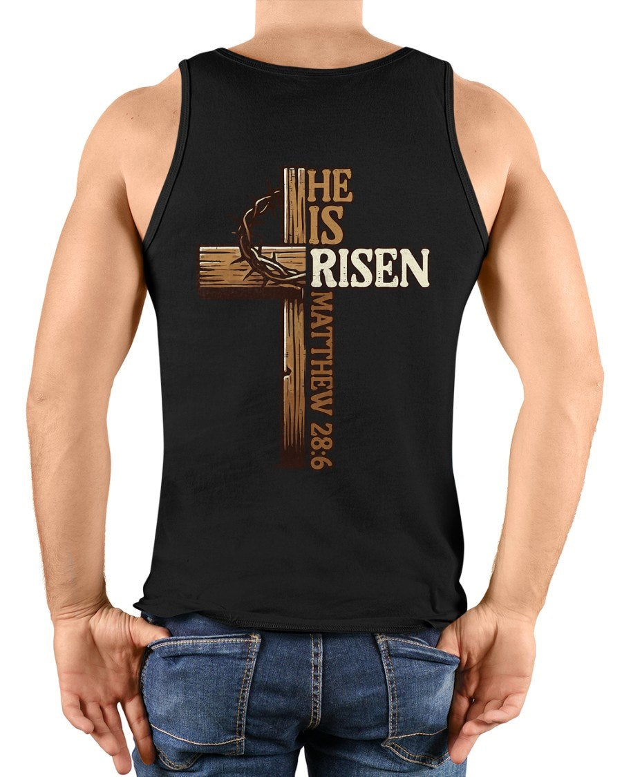 Easter Cross He is Risen Jesus Christian Men Women Kid Youth T-Shirt For MAN - TRACY00 (SKU-TRAN-180502)