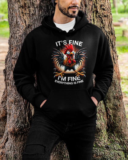 Funny Graphic Tee It's Fine I'm Fine Weird Crazy Chicken T-Shirt For MAN - TRACY00 (SKU-TRAN-160505)