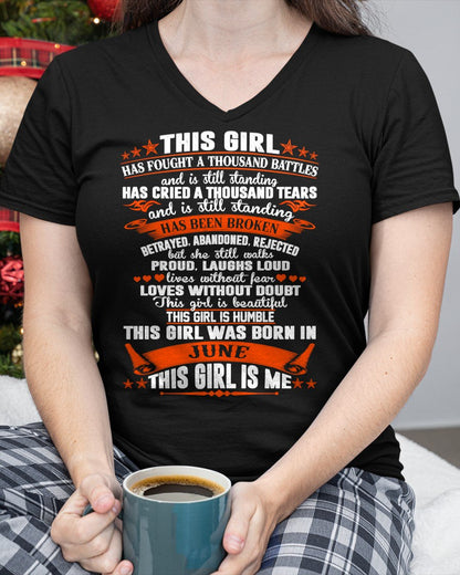 JUNE - HAS FOUGHT A THOUSAND BATTLES T-Shirt For WOMAN - TRACY06 (SKU2605-320-06)