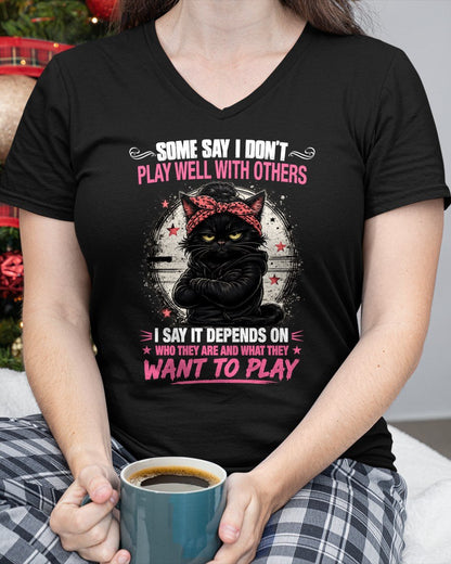 DEPENDS ON WANTS TO PLAY T-Shirt For WOMAN - TRACY00 (SKU2606-114-00)