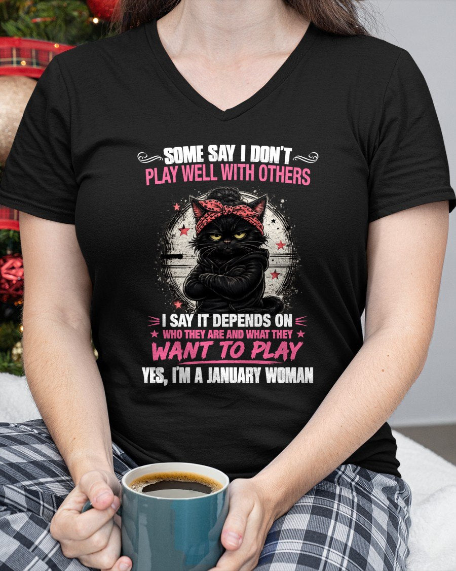 JANUARY - DEPENDS ON WANTS TO PLAY T-Shirt For WOMAN - TRACY01 (SKU2606-114-01)