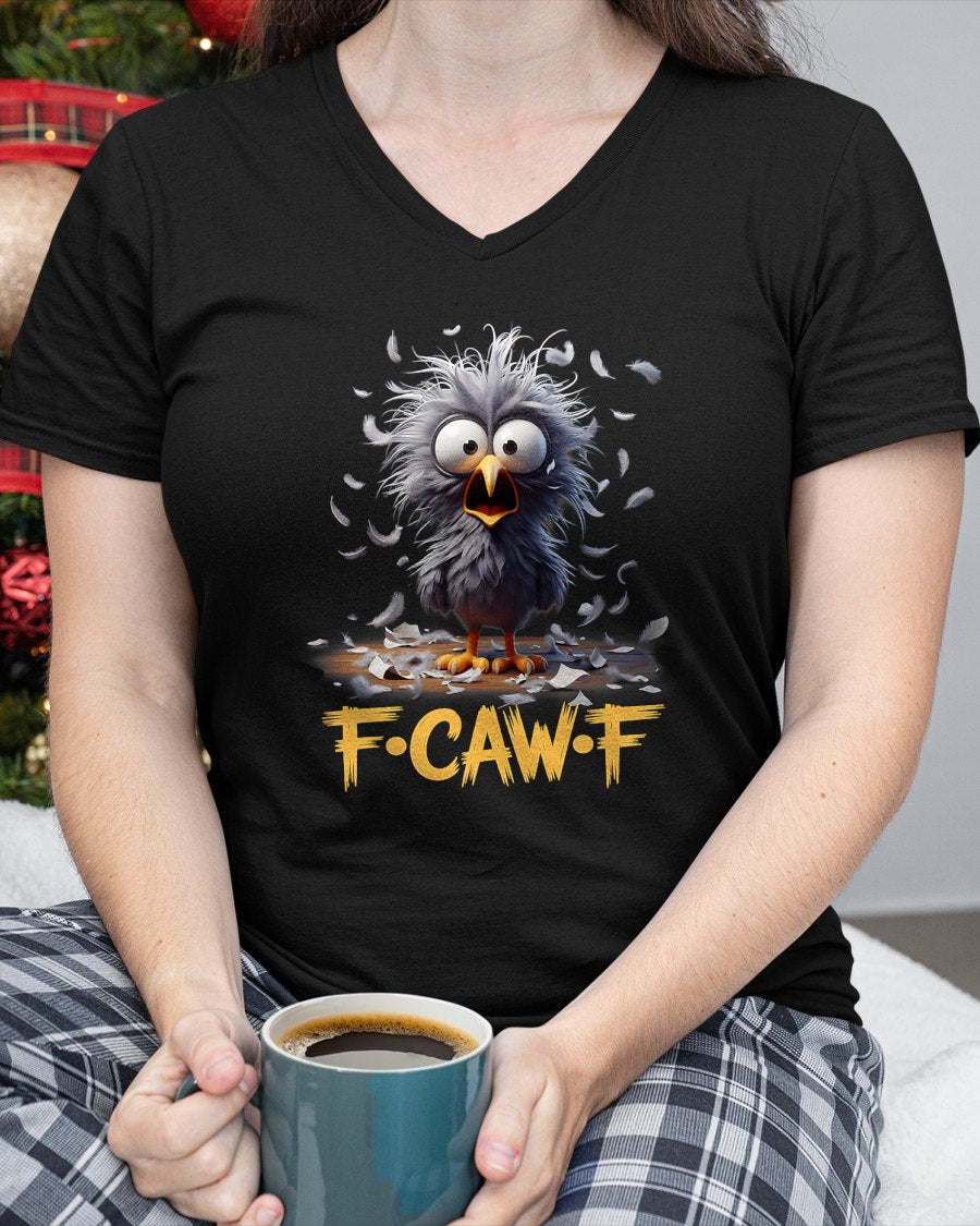 F-Caw-F Messy Bird Shocked Face Feather Chaos Cartoon Humor T-Shirt For WOMAN - TRACY00 (SKU-TRAN-1605054)