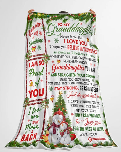 BLANKET FOR GRANDDAUGHTER – COMFORT & WARMTH CHRISTMAS GIFT FROM GRANDMA Sherpa Fleece Quilt Blanket